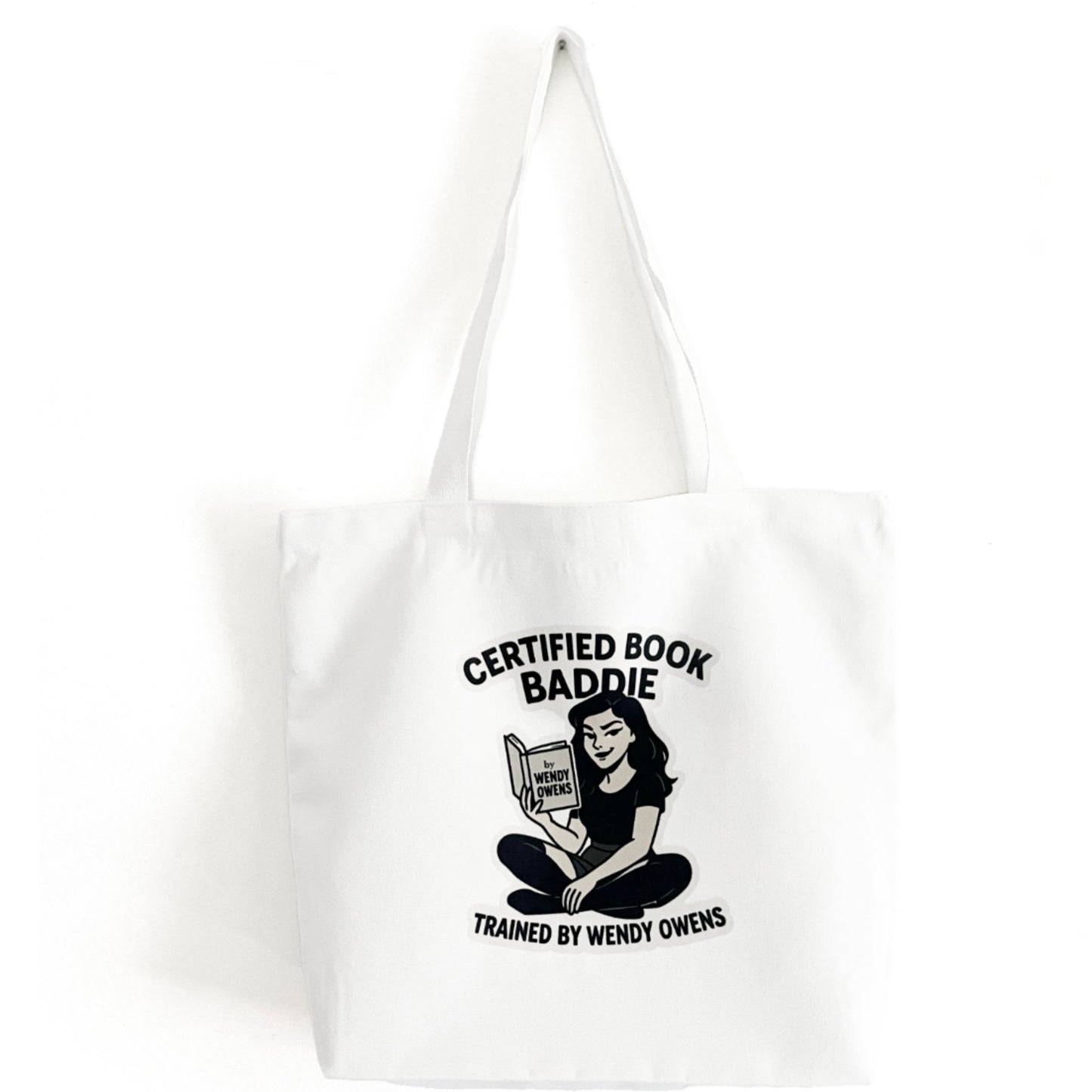 Book Lover Tote Bag – Spacious 18.5" Canvas Bag with Double-Sided Hand-Drawn Design by Author Wendy Owens