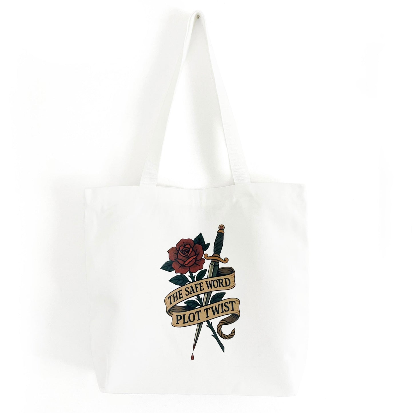 Book Lover Tote Bag – Spacious 18.5" Canvas Bag with Double-Sided Hand-Drawn Design by Author Wendy Owens