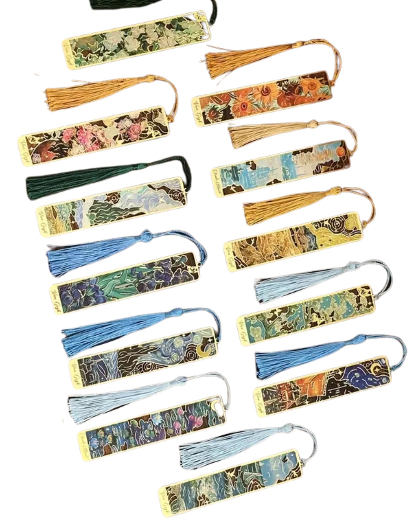 Van Gogh and Monet Metal Bookmarks with Tassel