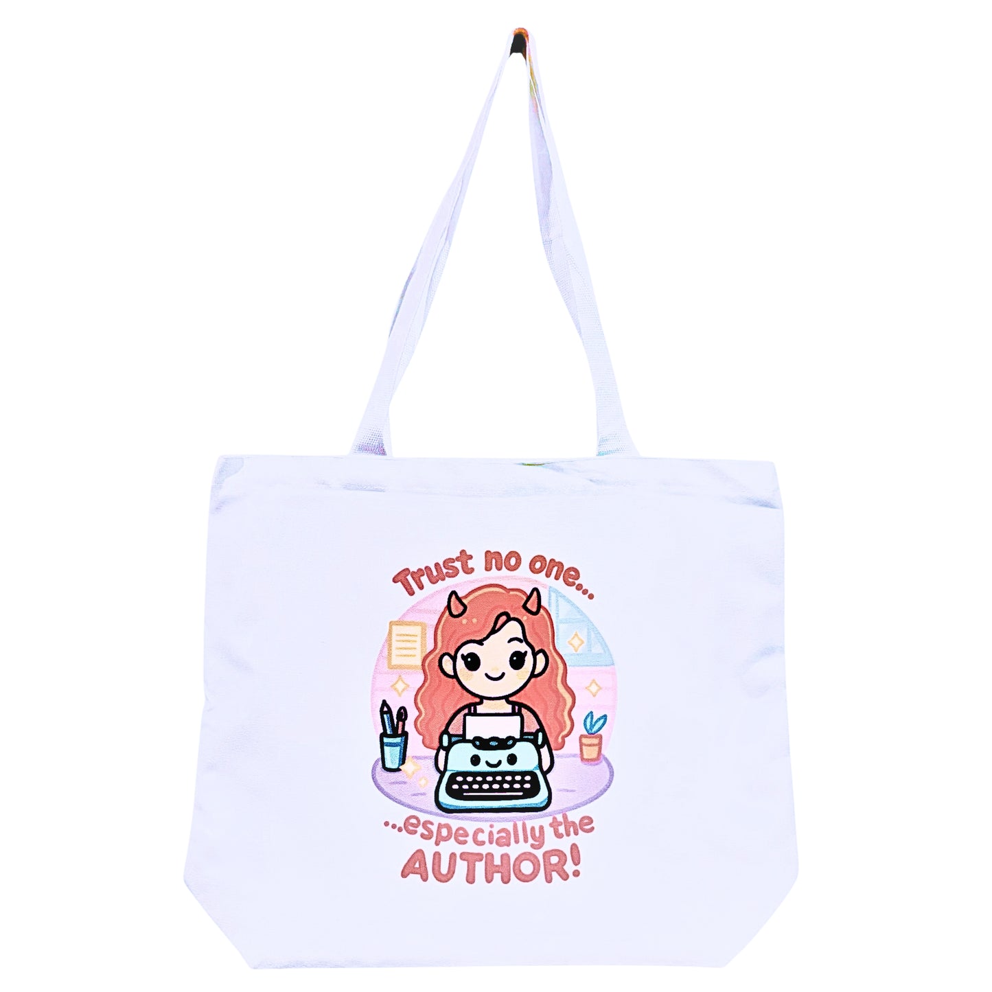 Book Lover Tote Bag – Spacious 18.5" Canvas Bag with Double-Sided Hand-Drawn Design by Author Wendy Owens