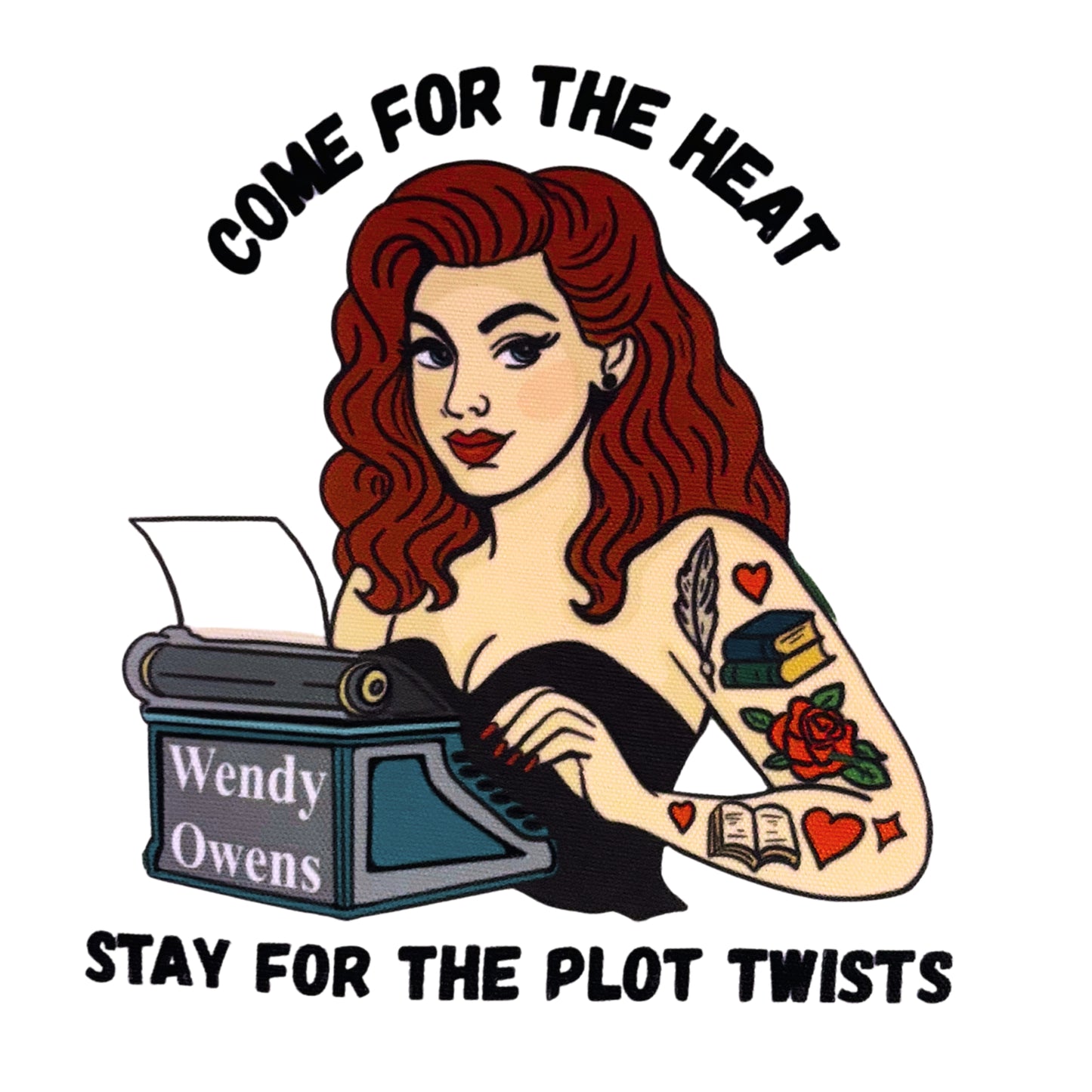 Book Lover Tote Bag – Spacious 18.5" Canvas Bag with Double-Sided Hand-Drawn Design by Author Wendy Owens
