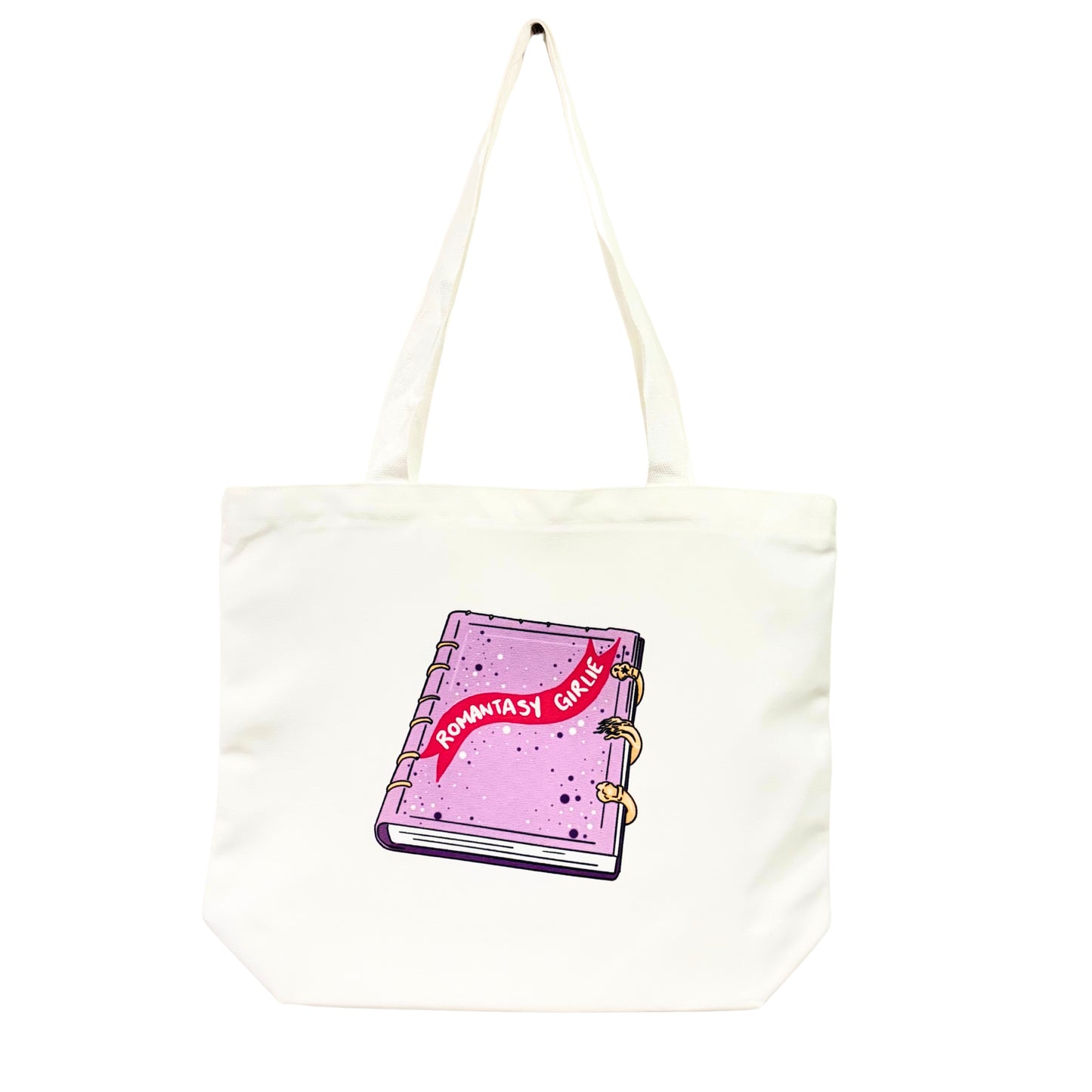 Book Lover Tote Bag – Spacious 18.5" Canvas Bag with Double-Sided Hand-Drawn Design by Author Wendy Owens