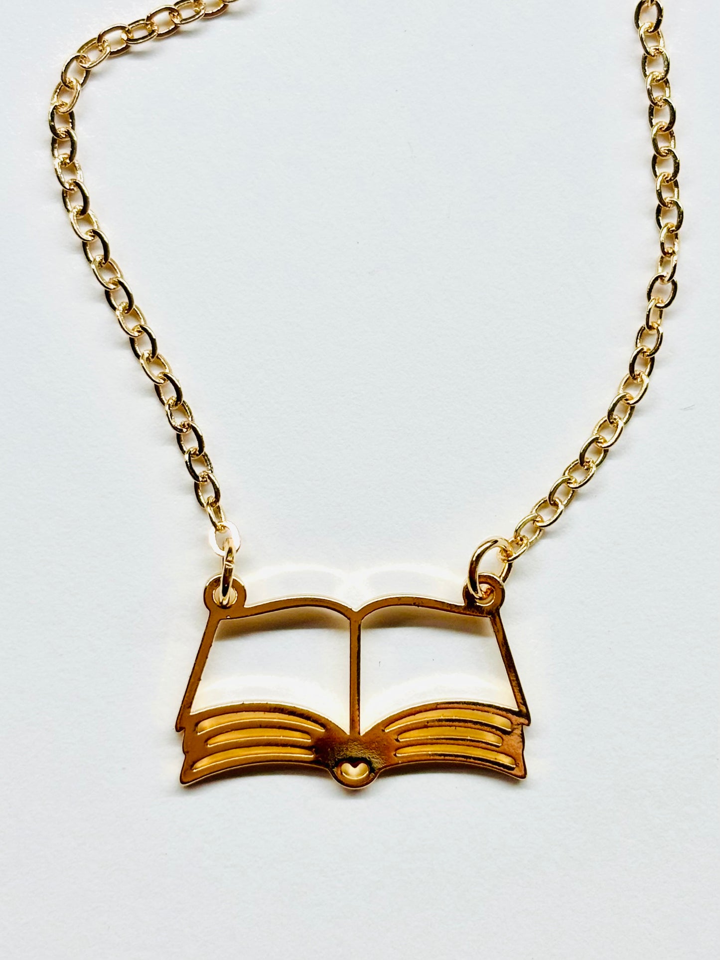 Book Lovers Gift Open Book Necklace