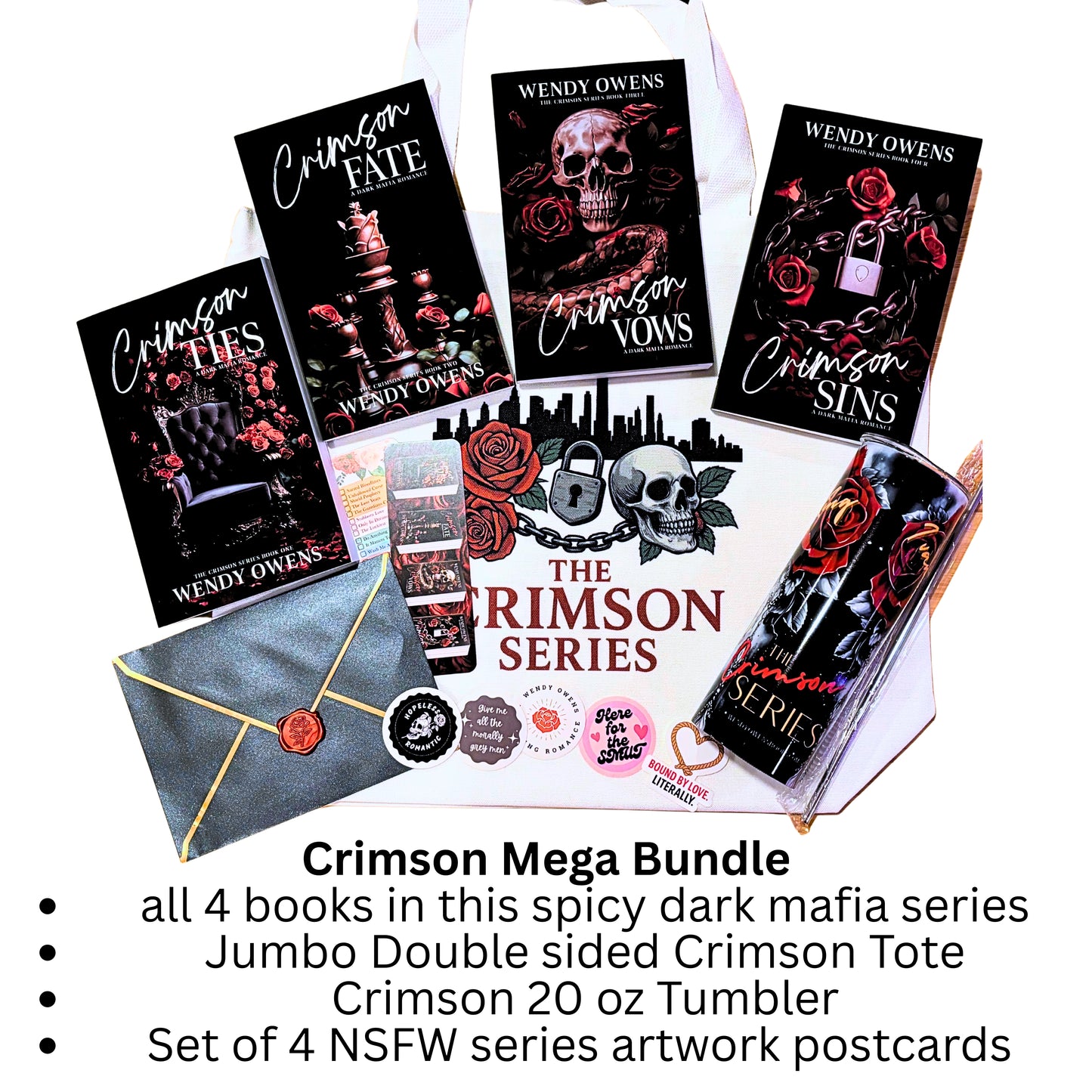 Crimson Series – 4 Book Spicy Mafia Romance Set | Signed Paperback Dark Romance Collection by USA Today Bestselling Author Wendy Owens