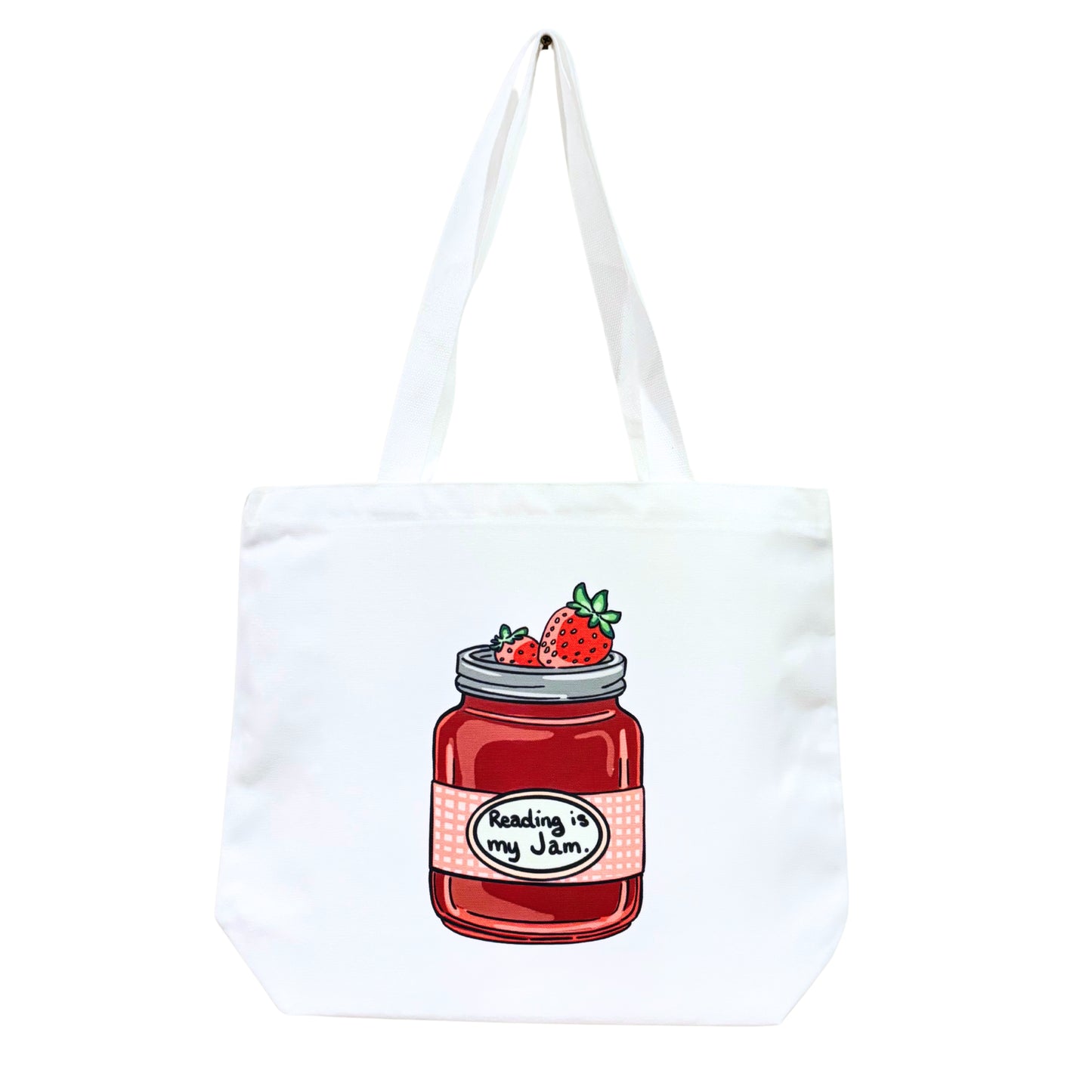 Book Lover Tote Bag – Spacious 18.5" Canvas Bag with Double-Sided Hand-Drawn Design by Author Wendy Owens