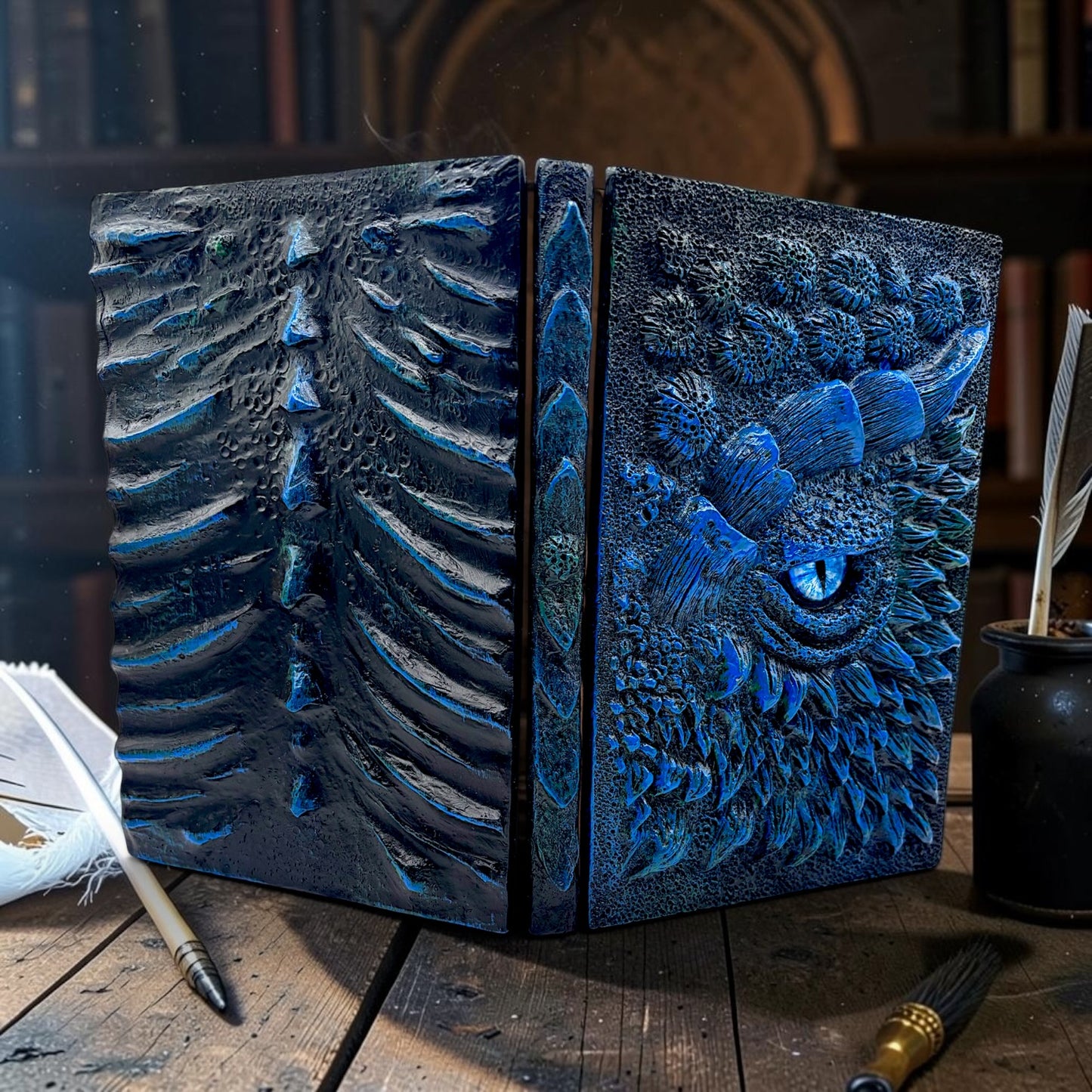 3D Embossed Dragon'S Eye Hard Cover Notebook, A5 Size Replaceable Inner Core Hardcover notebook, Resin covered Notebook with Blank Paper 120 Sheets