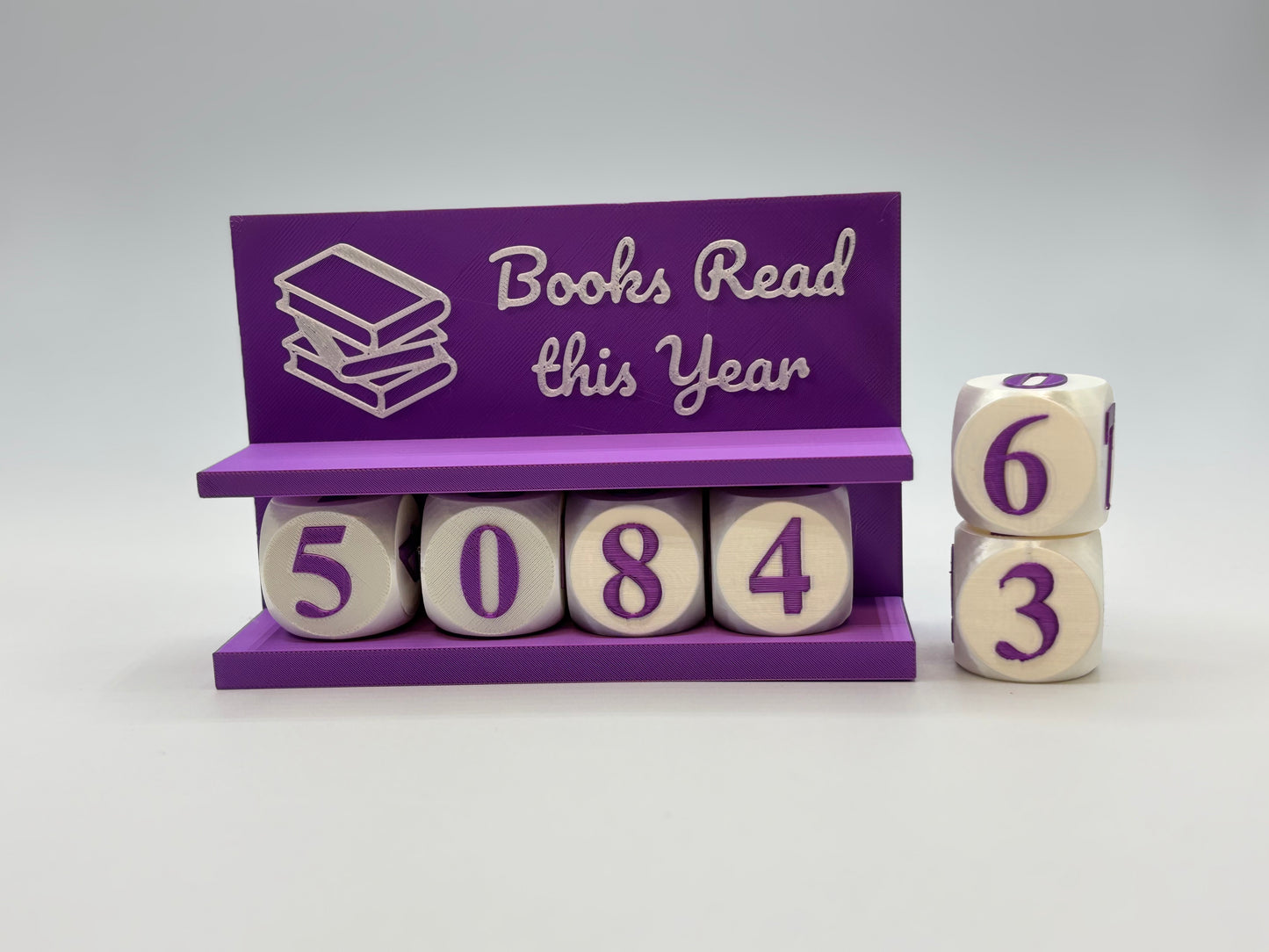 3D Printed Books Read This Year Tracker – Adjustable up to 999 Books, Multiple Colors