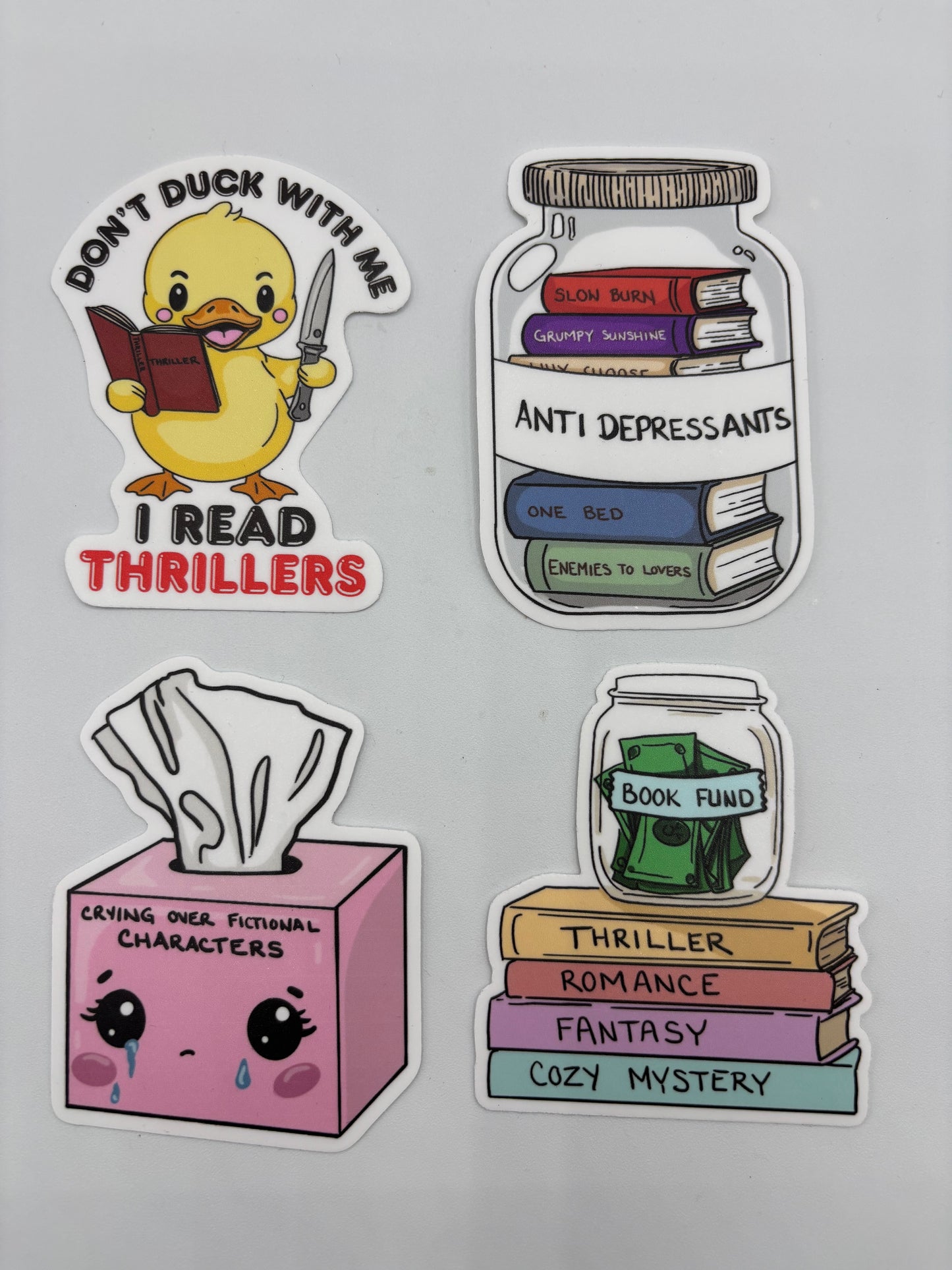 Bookish Vinyl Stickers – 3 Inch Waterproof Decals for Readers, Romantasy Fans, and Book Lovers | Bundle & Individual Options