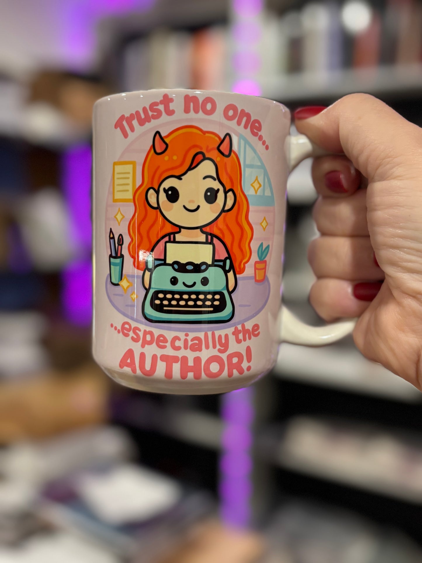 15 oz Bookish Ceramic Mugs — Original Designs by Author & Artist Wendy Owens