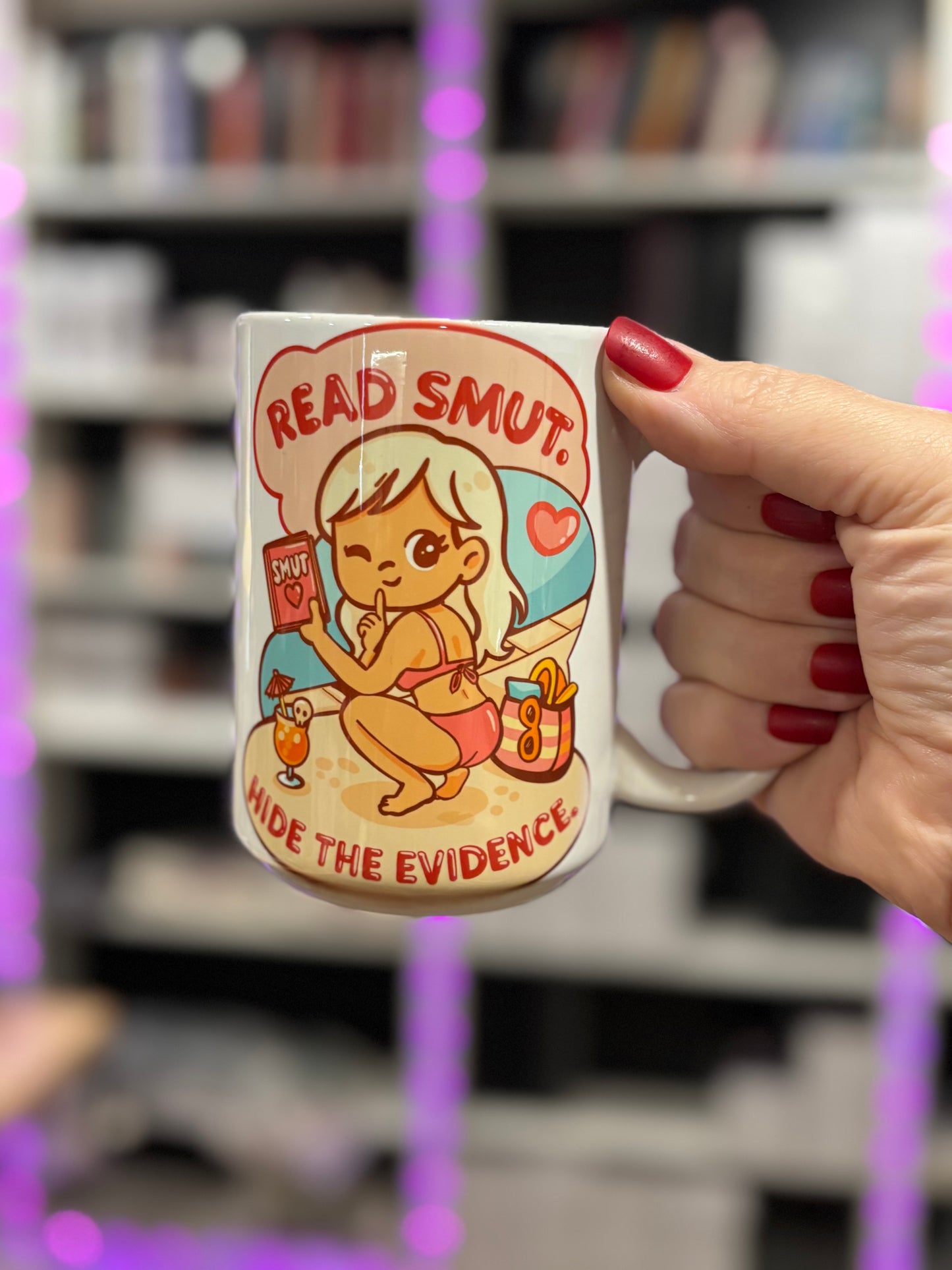 15 oz Bookish Ceramic Mugs — Original Designs by Author & Artist Wendy Owens