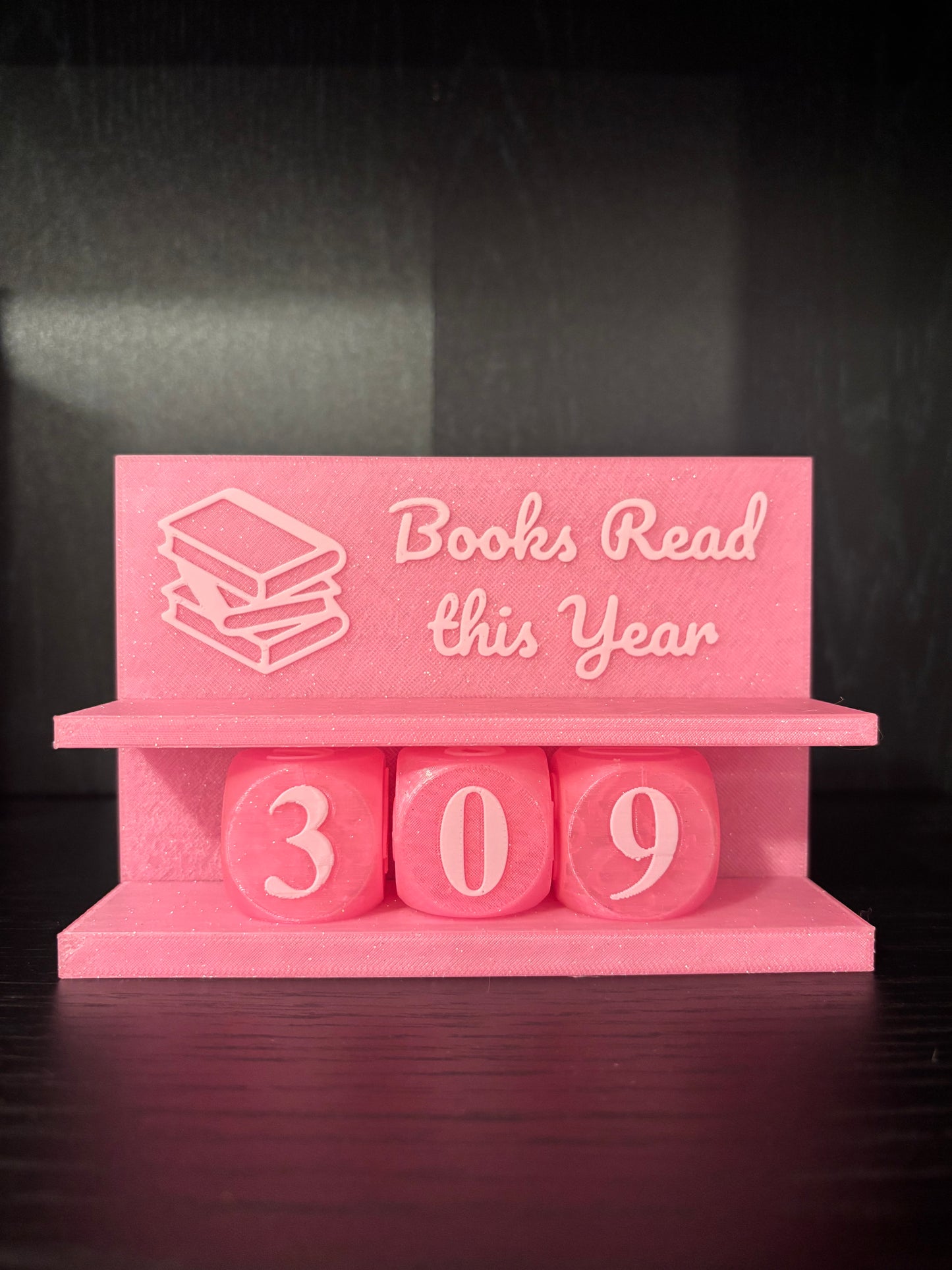 3D Printed Books Read This Year Tracker – Adjustable up to 999 Books, Multiple Colors
