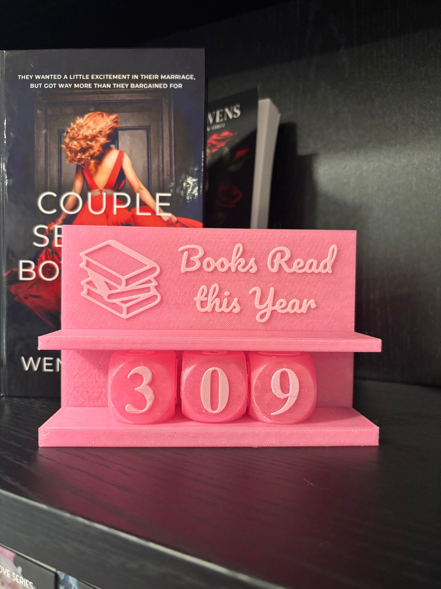 3D Printed Books Read This Year Tracker – Adjustable up to 999 Books, Multiple Colors