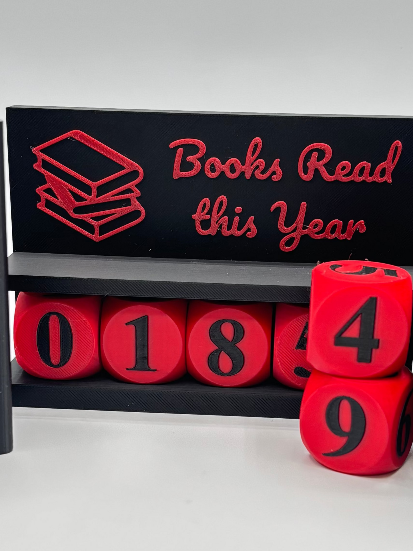 3D Printed Books Read This Year Tracker – Adjustable up to 999 Books, Multiple Colors