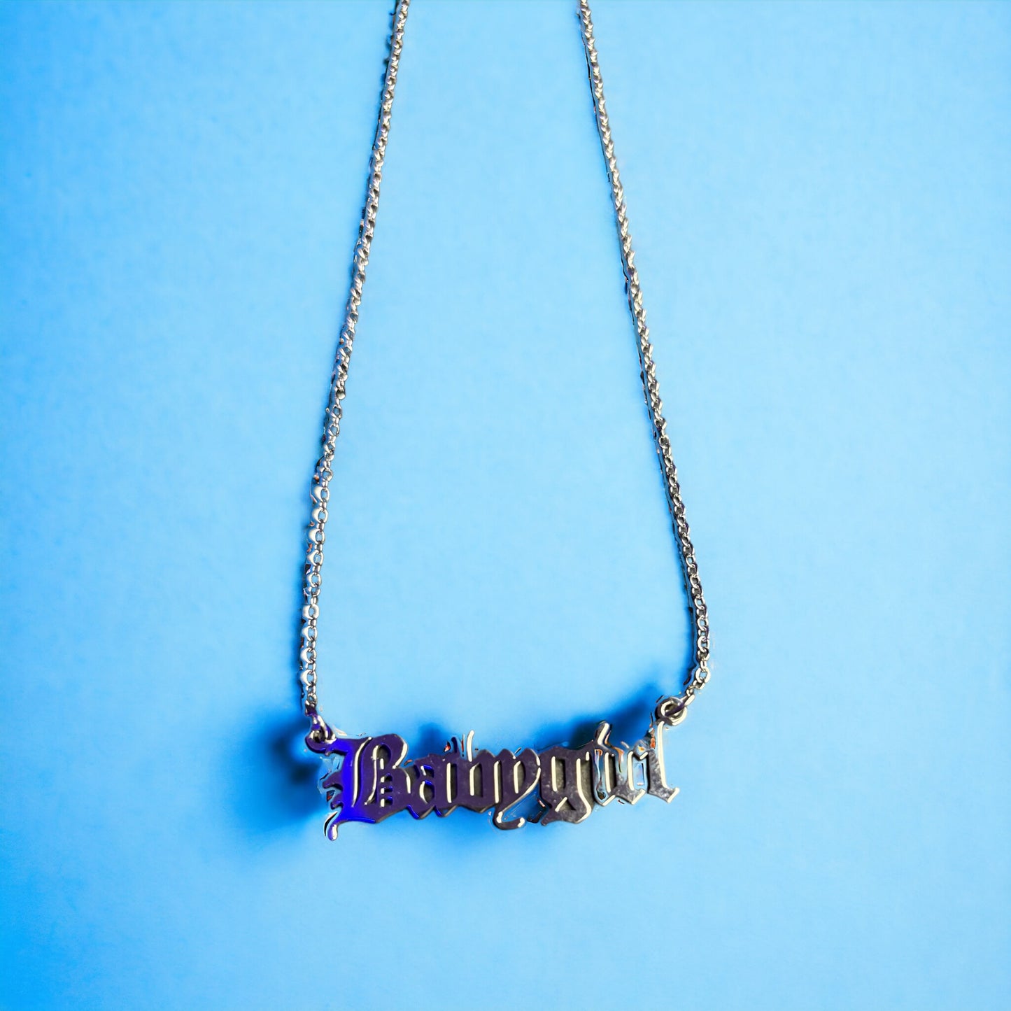 Punk Style Letter Pendant Babygirl Necklace, Women's Jewelry Gift