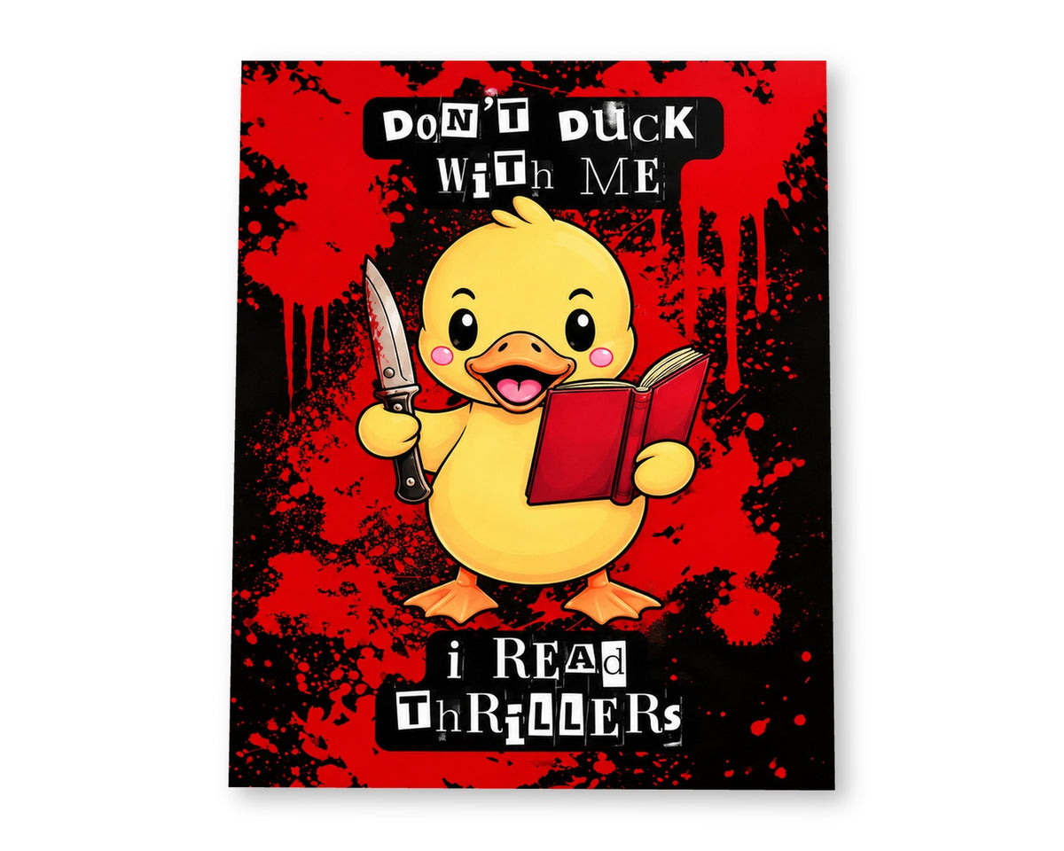 Thriller Duck 8x10 matte paper art print on white background