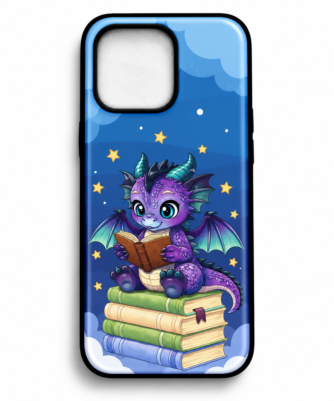 Book Dragons Phone Case| BookTok Aesthetic | Reader Gift | Wireless Charging Compatible | Designs by Wendy Owens iPhone 13 through 17 Pro Max & Air and Samsung Galaxy and Pixel