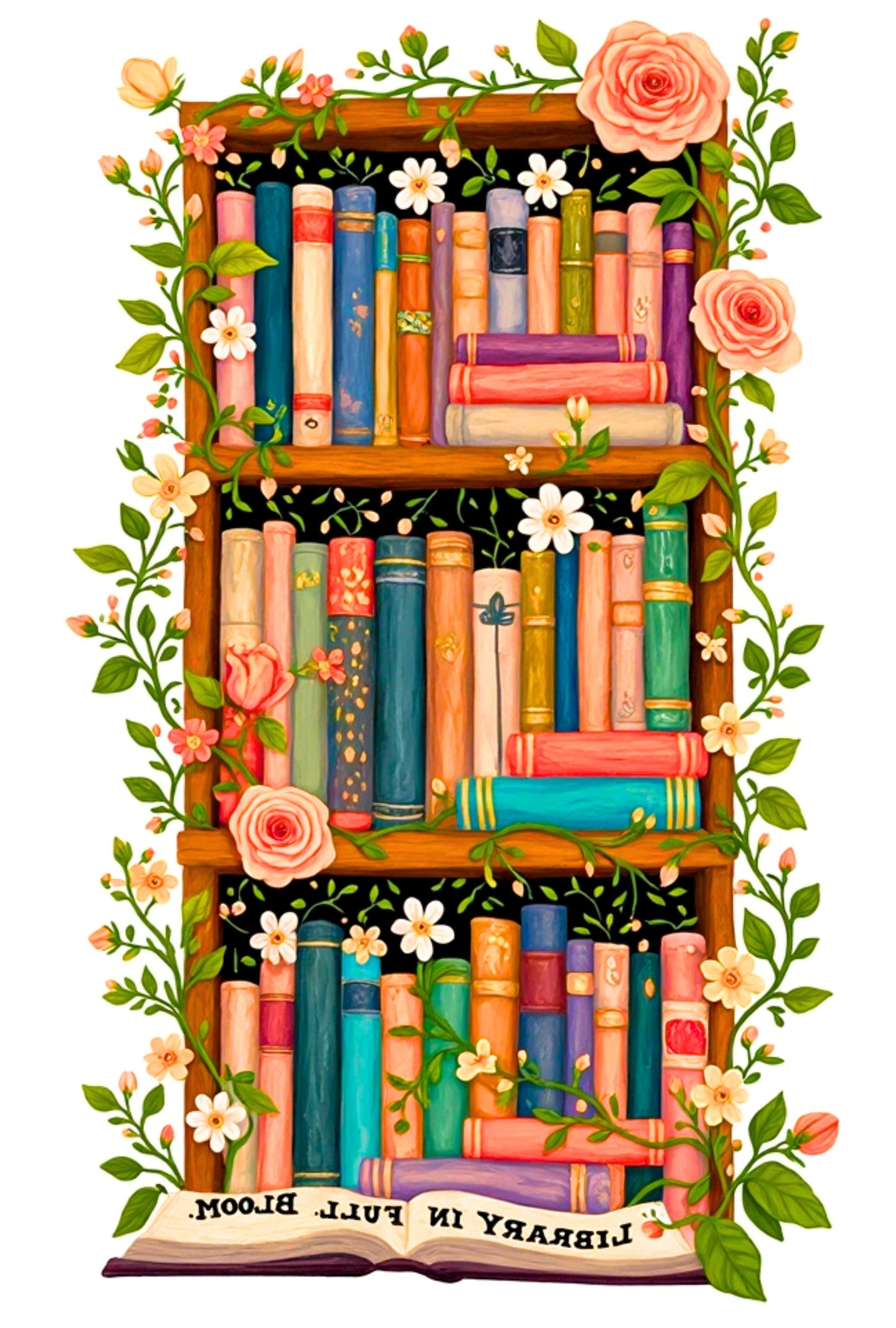 Book Lover Tote Bag – Spacious 18.5" Canvas Bag with Double-Sided Hand-Drawn Design by Author Wendy Owens