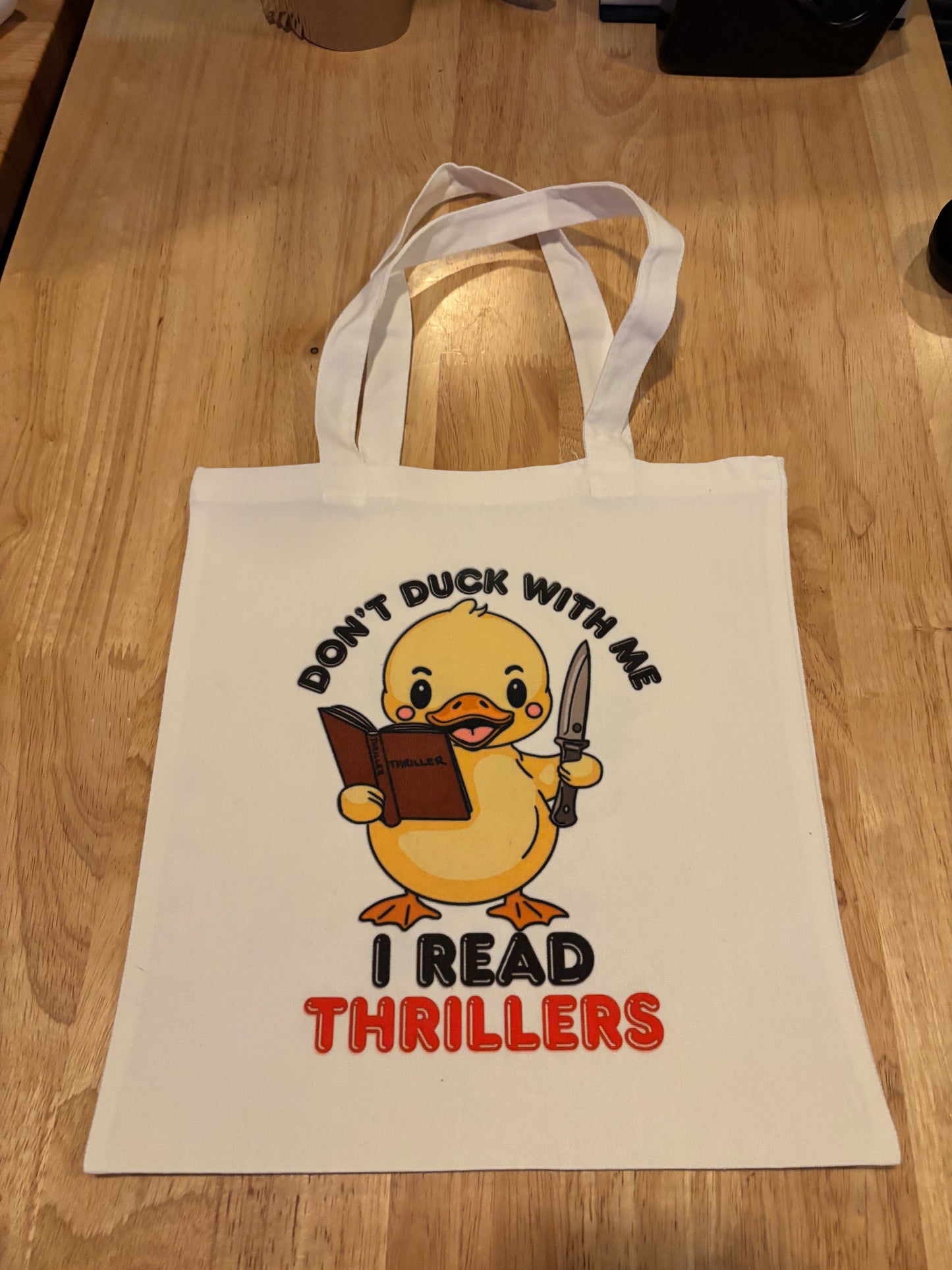 Small canvas Tote featuring double sided original print of a Wendy Owens Design