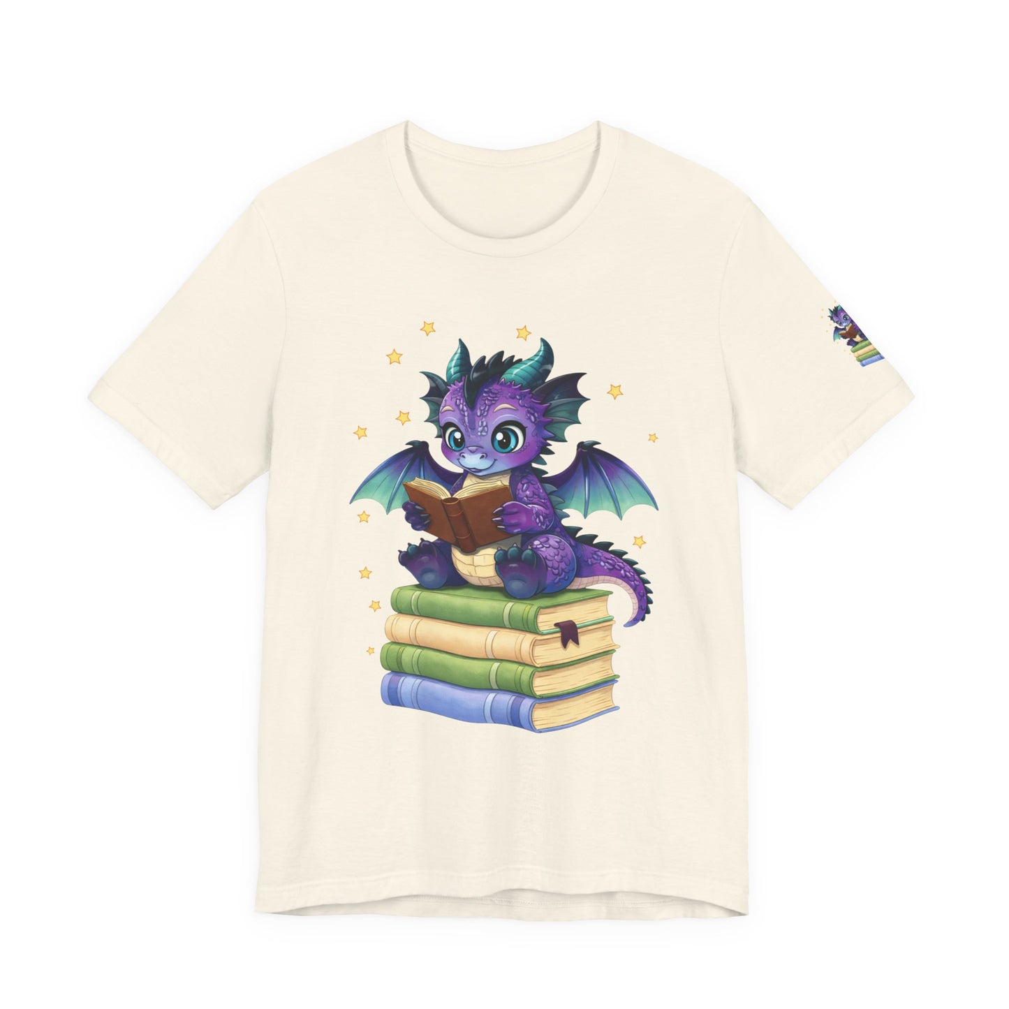 Baddie Book Dragon Sitting on Books Graphic Tee