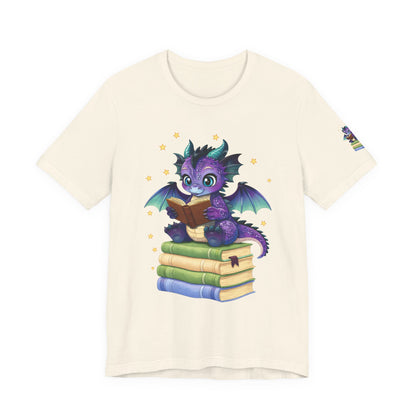 Baddie Book Dragon Sitting on Books Graphic Tee