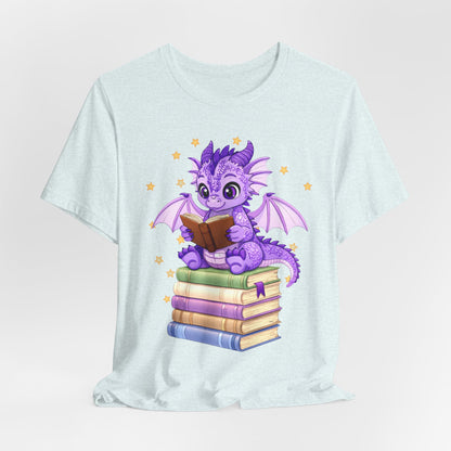Fate Book Dragon Sitting on Books Graphic Tee