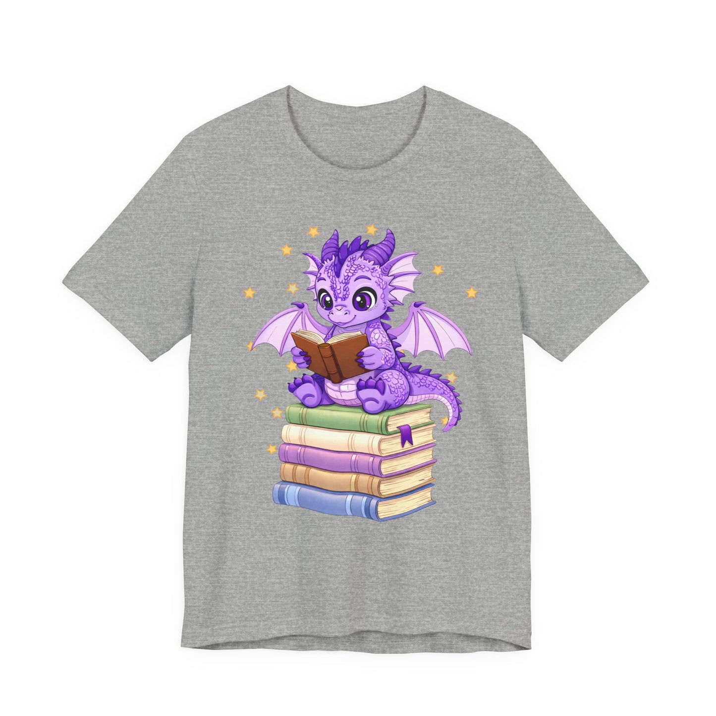 Fate Book Dragon Sitting on Books Graphic Tee