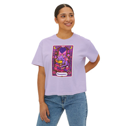 Romantasy Book Dragon Tarot Card Boxy tee (No Refunds - check sizing chart)