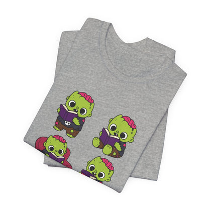 Cute Reading Zombie Tee — Cartoon Zombie Reading Books for book lovers