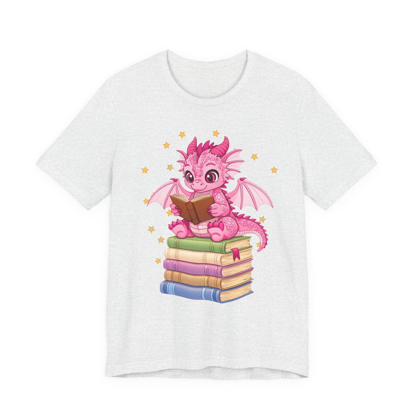 Love Book Dragon Sitting on Books Graphic Tee