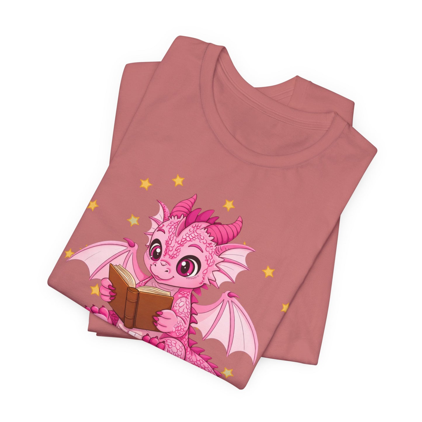 Love Book Dragon Sitting on Books Graphic Tee
