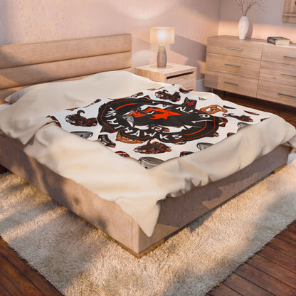 Denver Nighthawks Velveteen Plush Blanket — Cozy Team Logo Throw with Game-Day Icons
