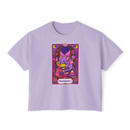 Romantasy Book Dragon Tarot Card Boxy tee (No Refunds - check sizing chart)