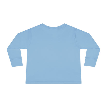 Holiday Dragon Toddler Long Sleeve Tee — Cute Blue Baby Dragon with Holly