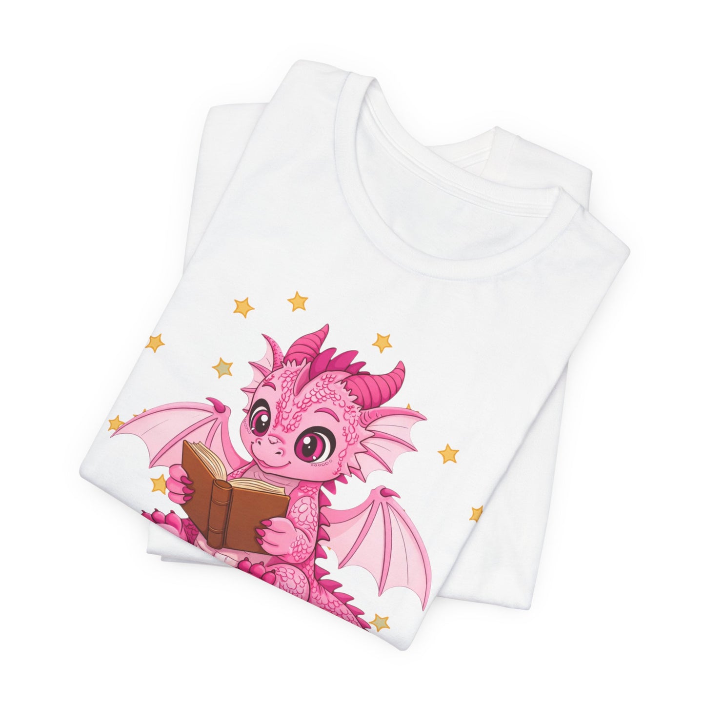 Love Book Dragon Sitting on Books Graphic Tee