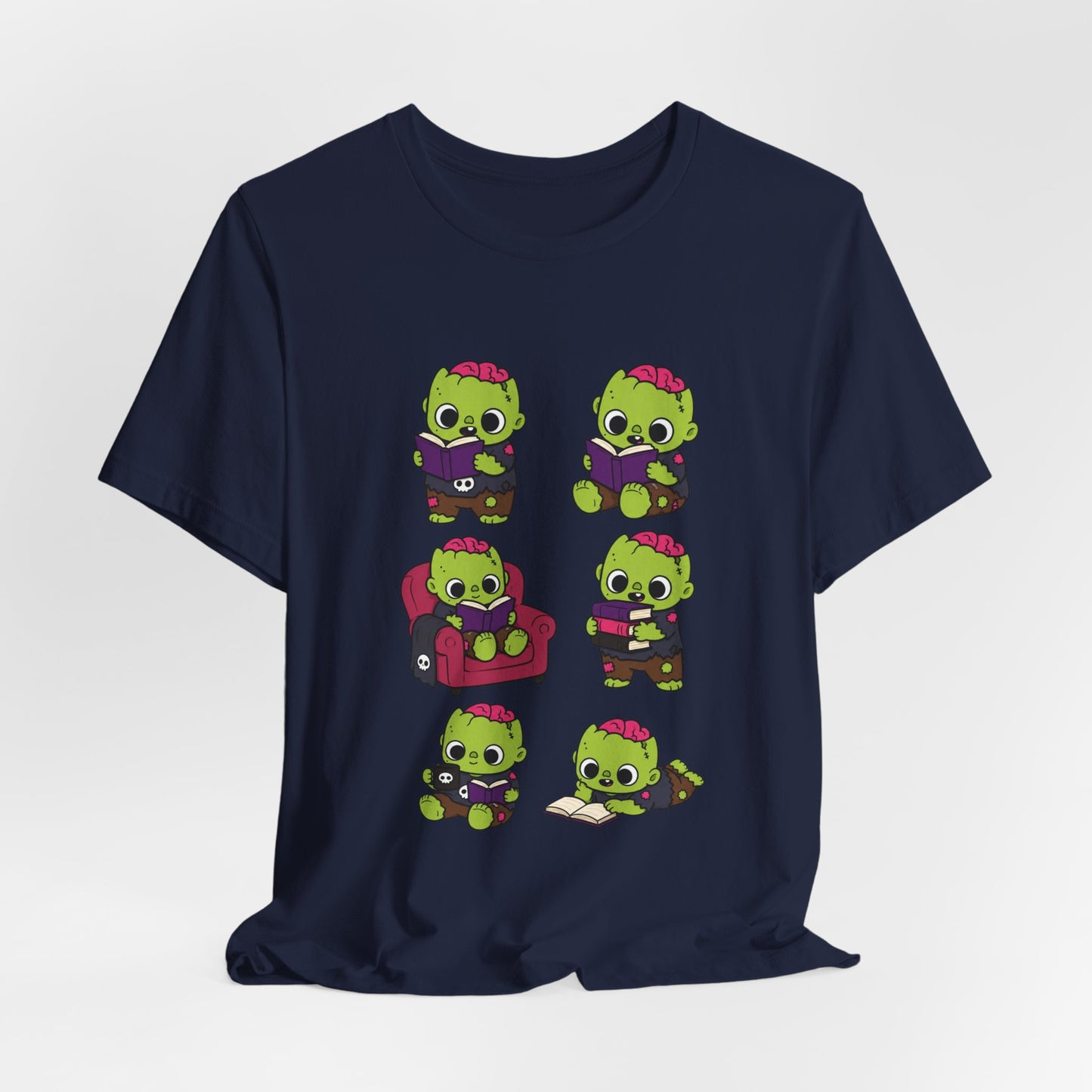 Cute Reading Zombie Tee — Cartoon Zombie Reading Books for book lovers