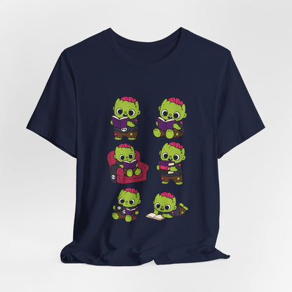Cute Reading Zombie Tee — Cartoon Zombie Reading Books for book lovers