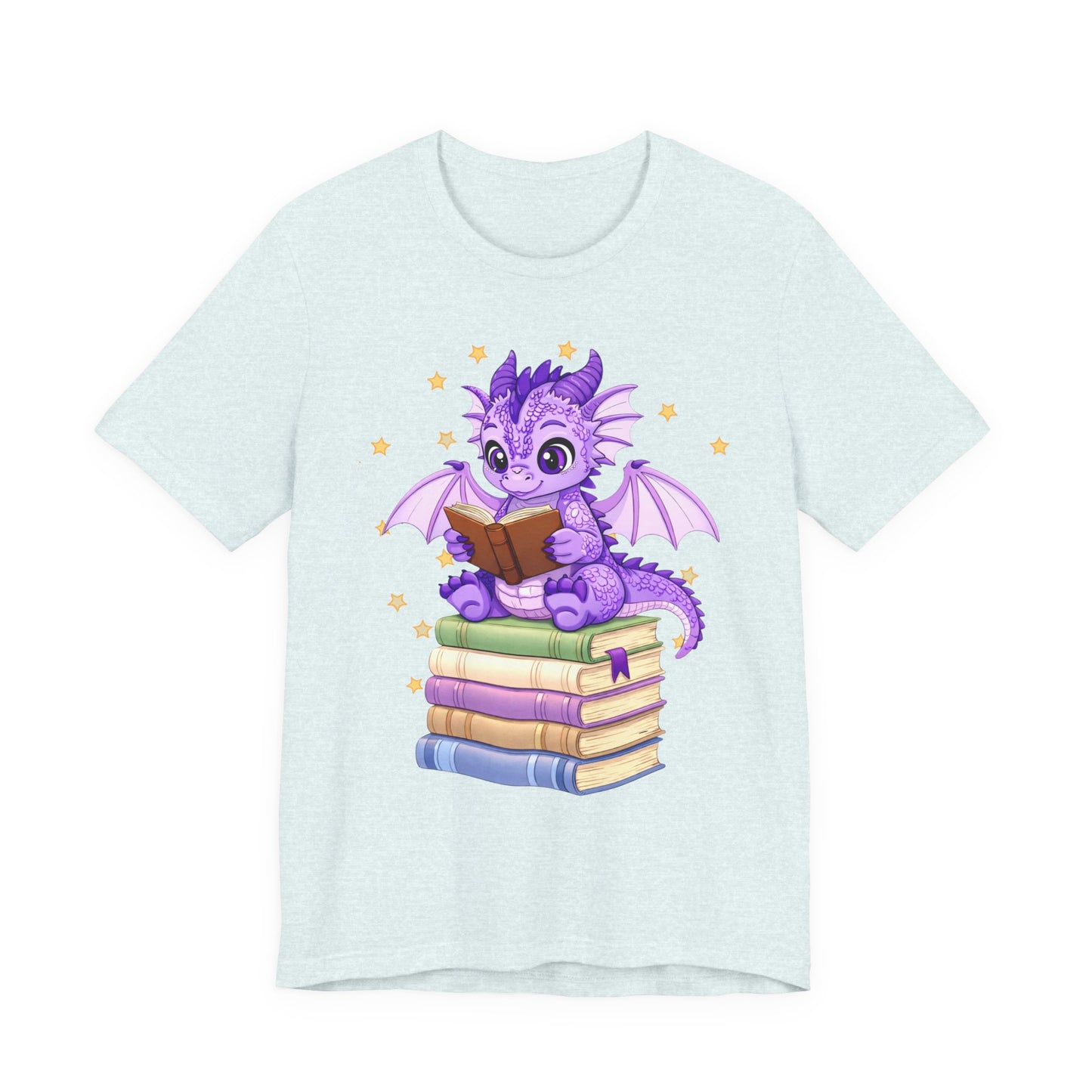 Fate Book Dragon Sitting on Books Graphic Tee