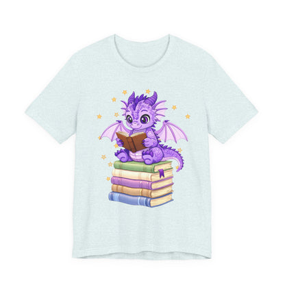 Fate Book Dragon Sitting on Books Graphic Tee