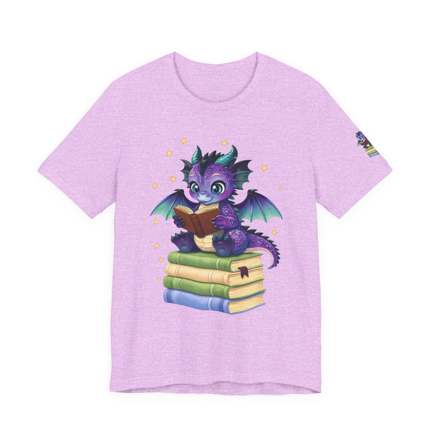 Baddie Book Dragon Sitting on Books Graphic Tee