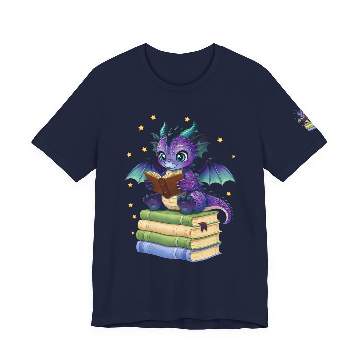 Baddie Book Dragon Sitting on Books Graphic Tee