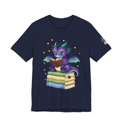 Baddie Book Dragon Sitting on Books Graphic Tee