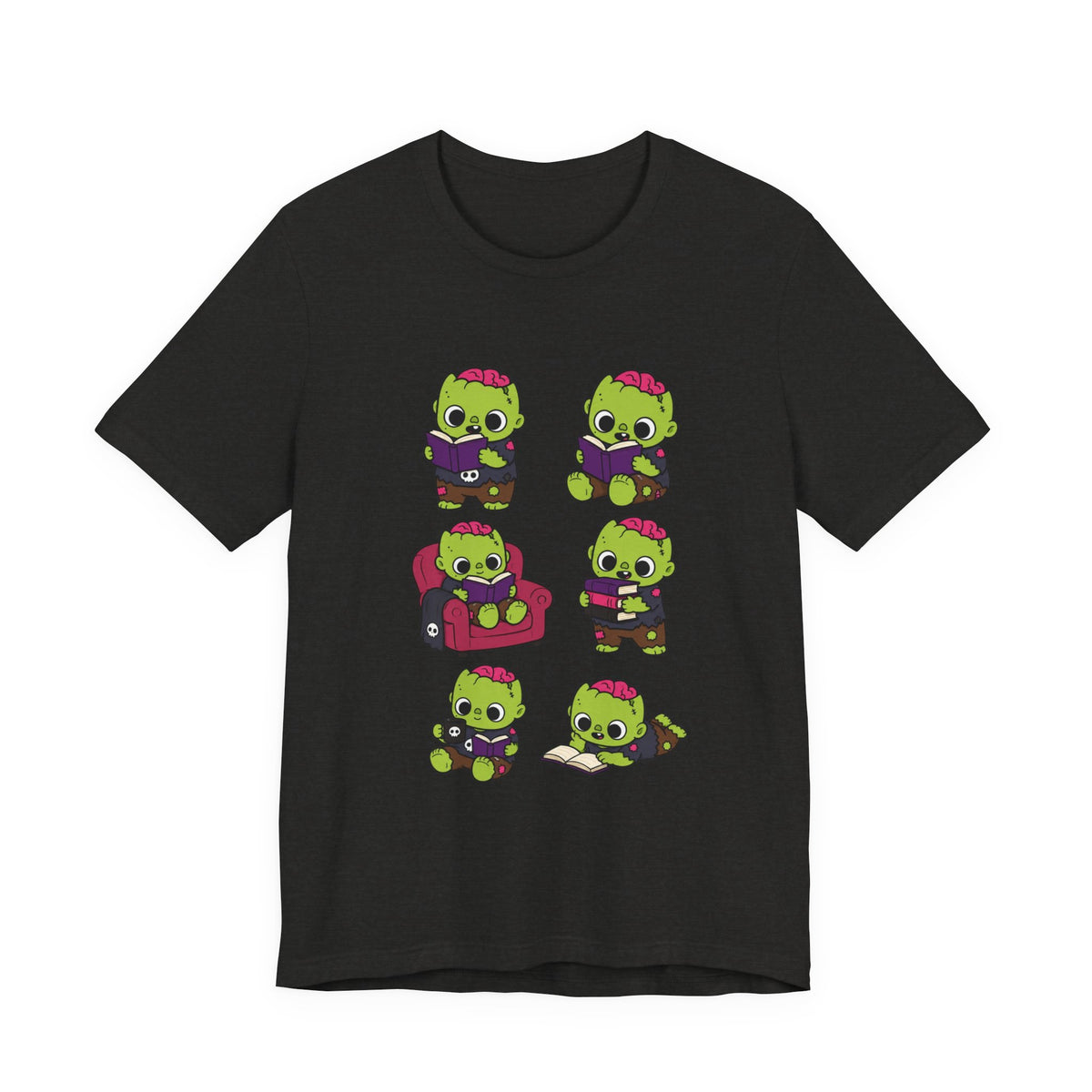 Cute Reading Zombie Tee — Cartoon Zombie Reading Books for book lovers
