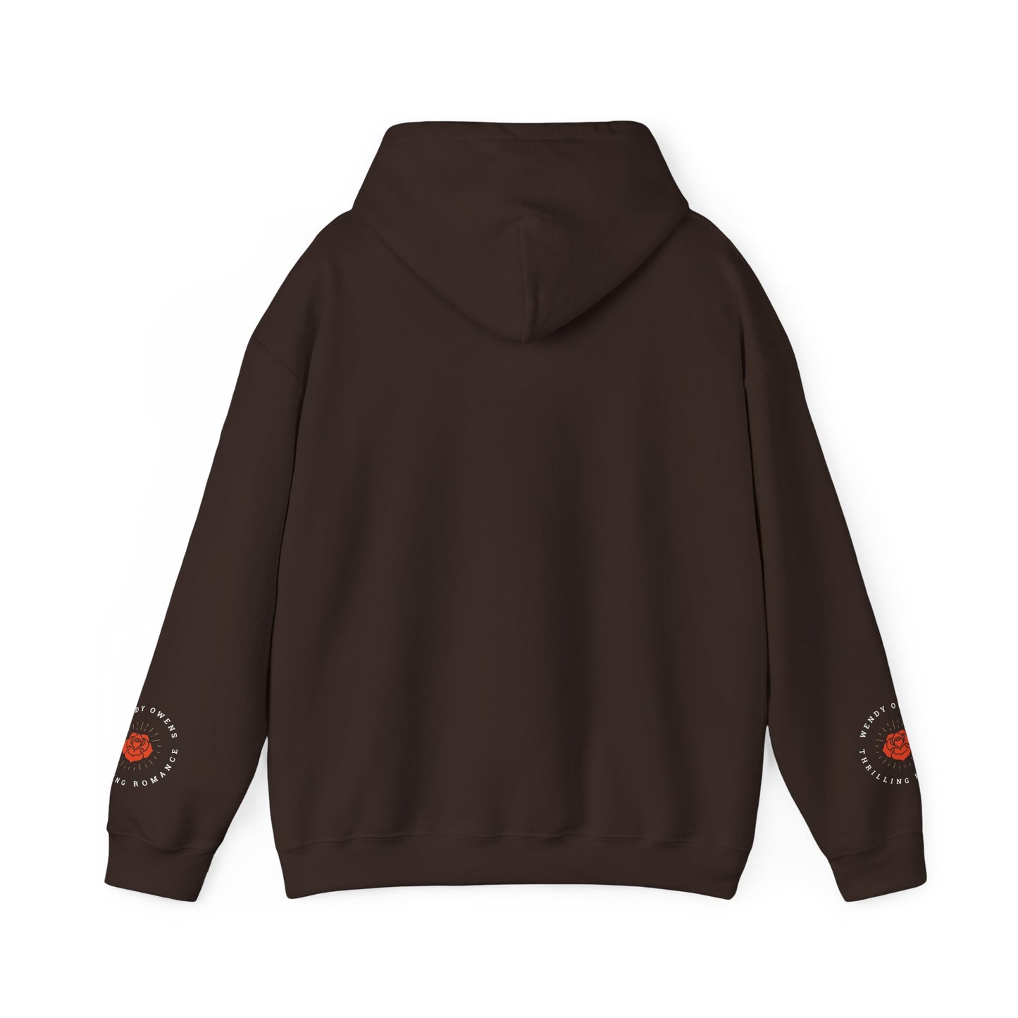 Wendy Owens Books Rose Emblem Hoodie — "Thrilling Romance" Graphic Pullover