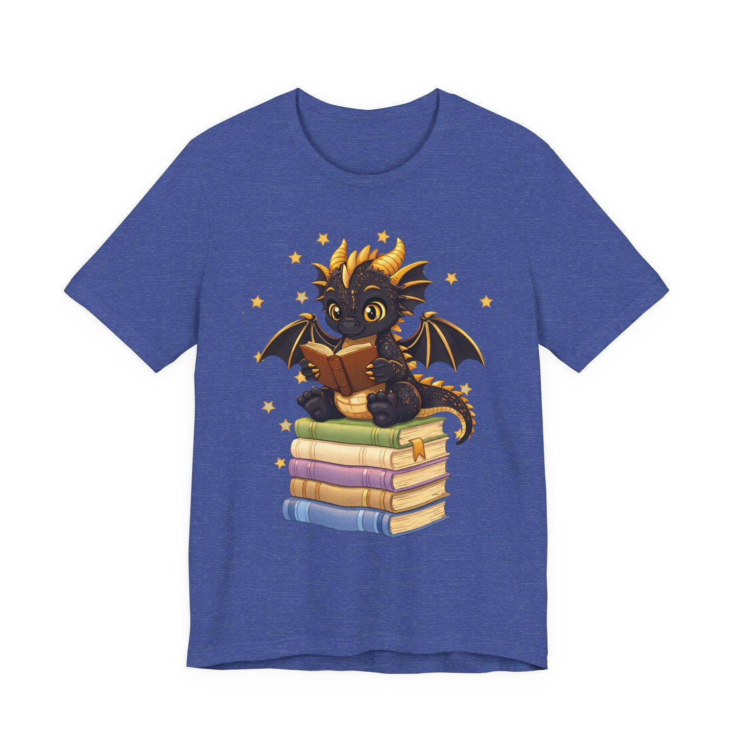 Dragon Rider Book Dragon Sitting on Books Graphic Tee