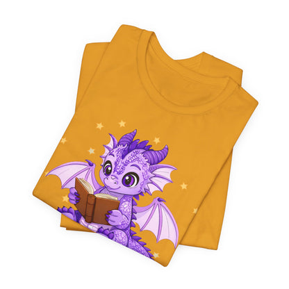 Fate Book Dragon Sitting on Books Graphic Tee