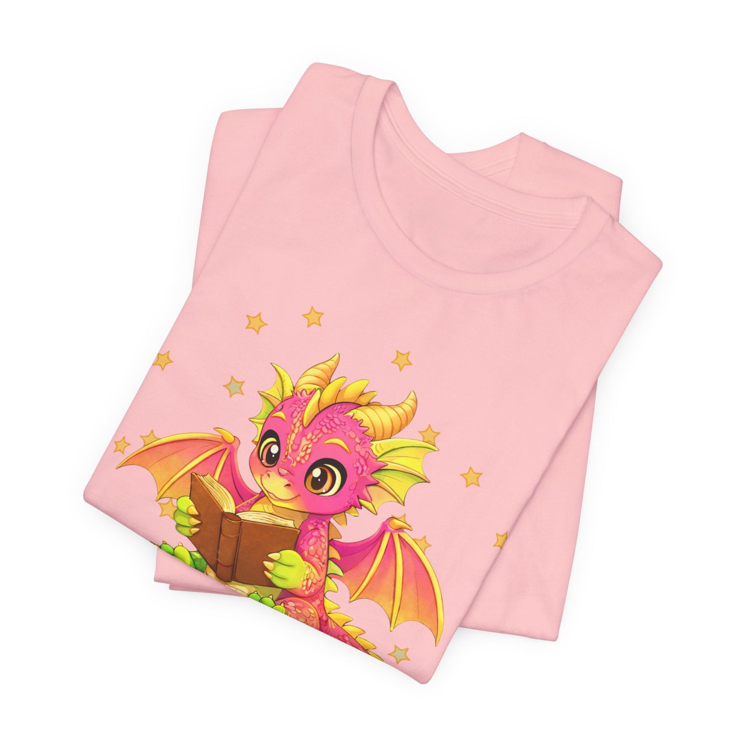 Dragon Rider Book Dragon Sitting on Books Graphic Tee