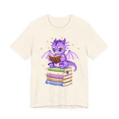 Fate Book Dragon Sitting on Books Graphic Tee