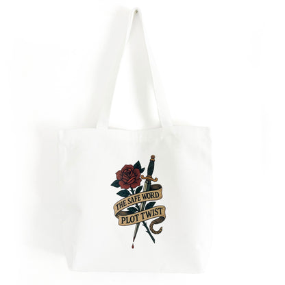 Book Lover Tote Bag – Spacious 18.5" Canvas Bag with Double-Sided Hand-Drawn Design by Author Wendy Owens