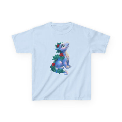 Kids Holiday Dragon Tee — Cute Festive Baby Dragon with Holly