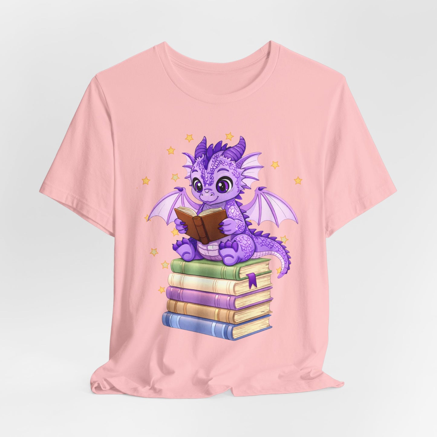 Fate Book Dragon Sitting on Books Graphic Tee